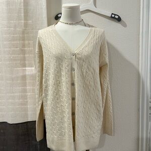 a new day Cream Cable Knit Cardigan
